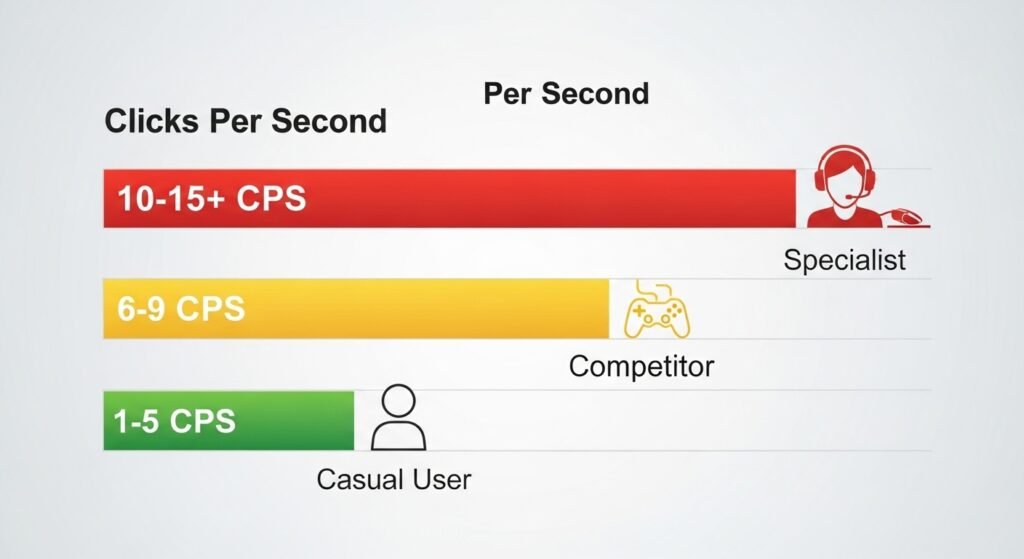 A clear bar chart or tiered graphic showing the different CPS ranges (1-5, 6-9, 10-15+), using icons to represent the corresponding player levels (Casual User, Competitor, Specialist).